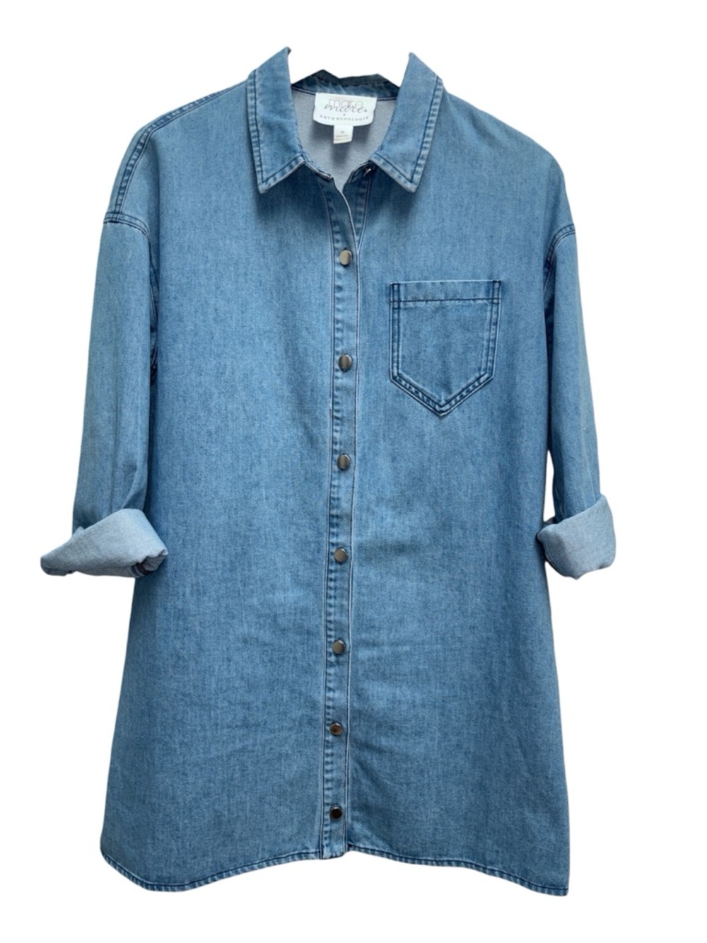 Mare Mare x Anthropologie Blue Denim Button-Up Shirt dress Medium - Picture 1 of 7